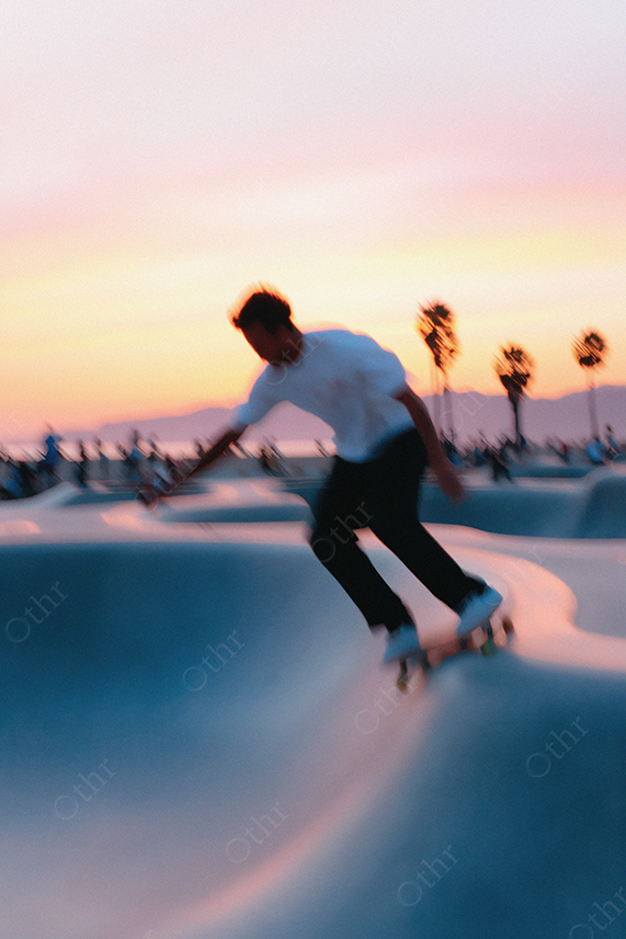 Skateboarder in Coastal Skatepark
