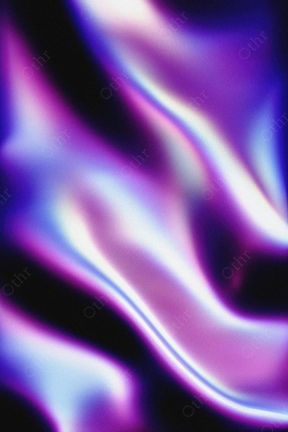 Abstract Iridescent Waves in Purple and Blue Gradient on Black Background