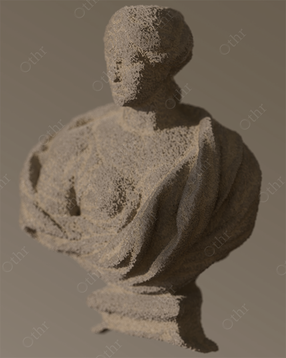 Abstract Draped Human Bust Sculpture With Rough Stone Texture and Soft Studio Lighting