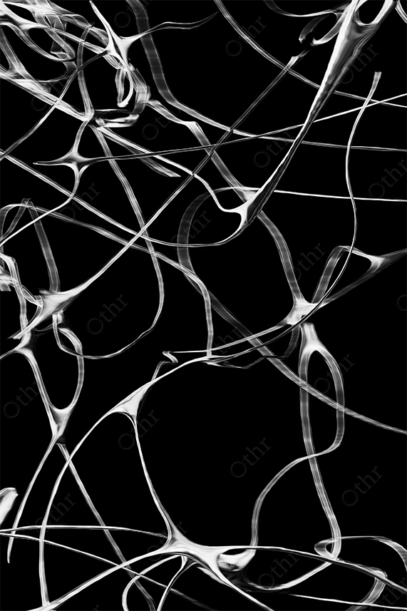 Interwoven White Light Filaments Forming Abstract Patterns on a Deep Black Background