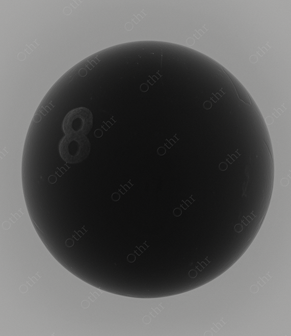 Monochrome 8 Ball on Grey Background
