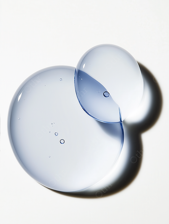 Clear Blue Gel Texture on White Background
