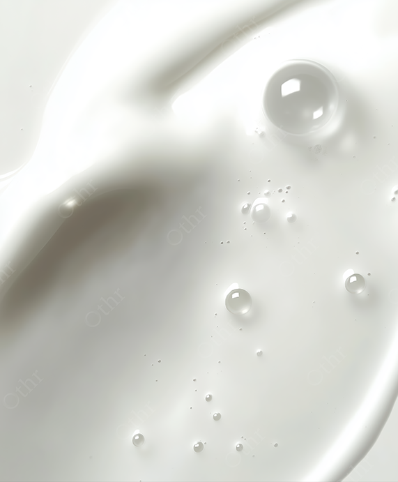 Creamy White Skincare Lotion with Bubbles