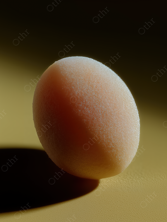 Soft Pink Mochi Covered in Sugar Crystals on Green Background