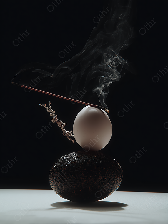 Egg on Avocado with Incense