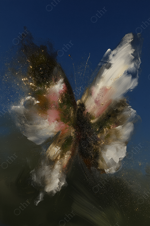 Butterfly Painted in Impressionist Style