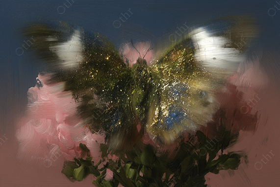 Butterfly Painted in Impressionist Style