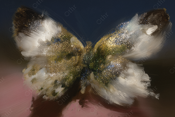 Butterfly Painted in Impressionist Style