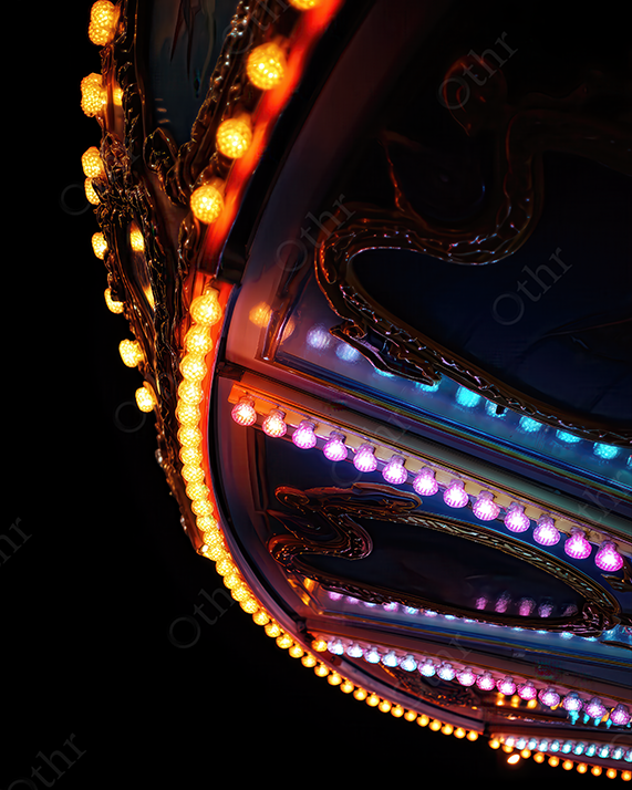 Glowing fibre sculpture on black