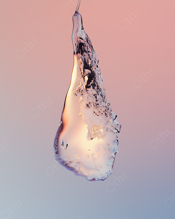 Melting crystal droplet