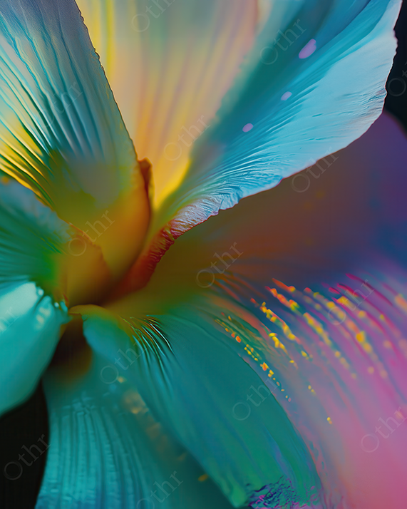 Iridescent flower close-up