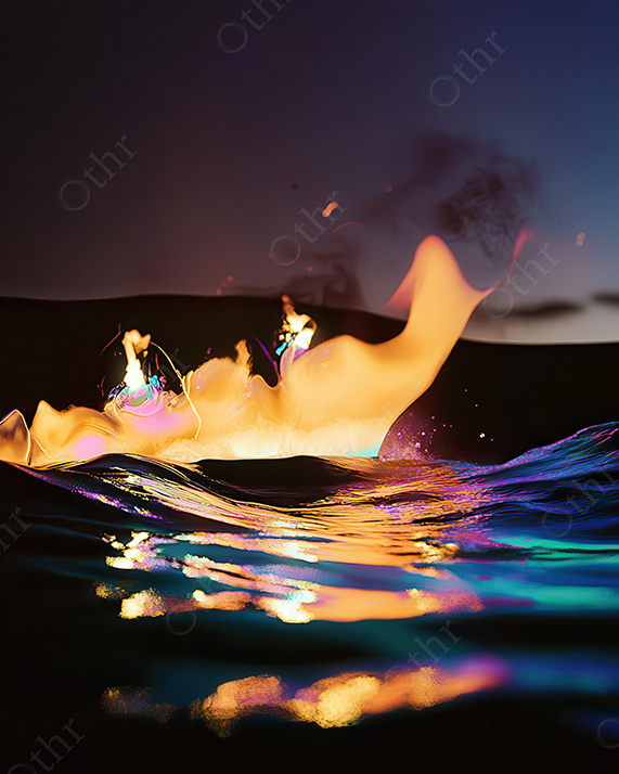 Oil and fire across water