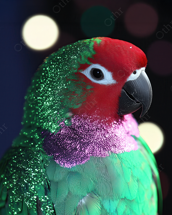 Parrot with Glittered Feathers