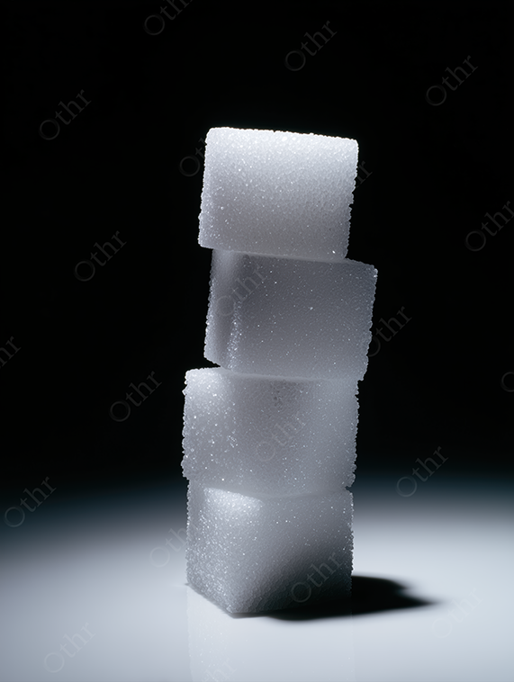 Stacked Sugar Cubes on Gradient Background