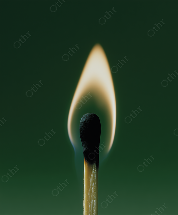 Close-up of a Match on Fire