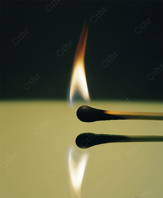 Close-up of a Match on Fire