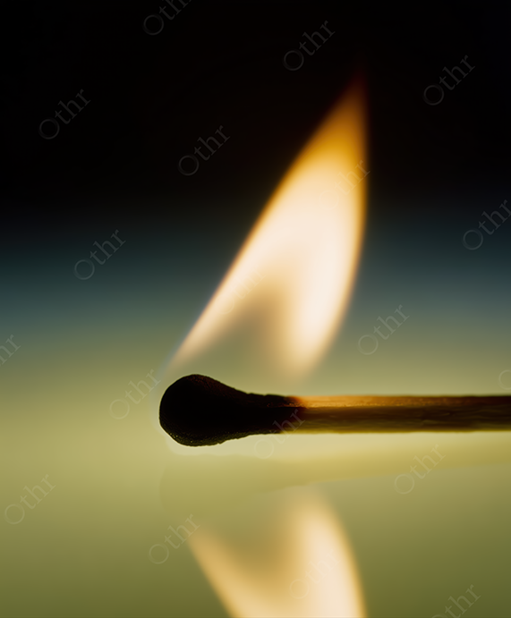 Close-up of a Match on Fire