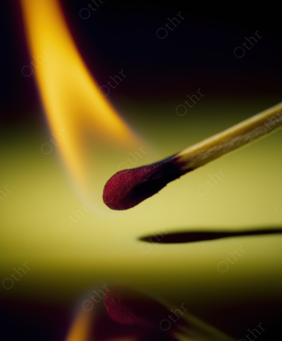 Close-up of a Match on Fire