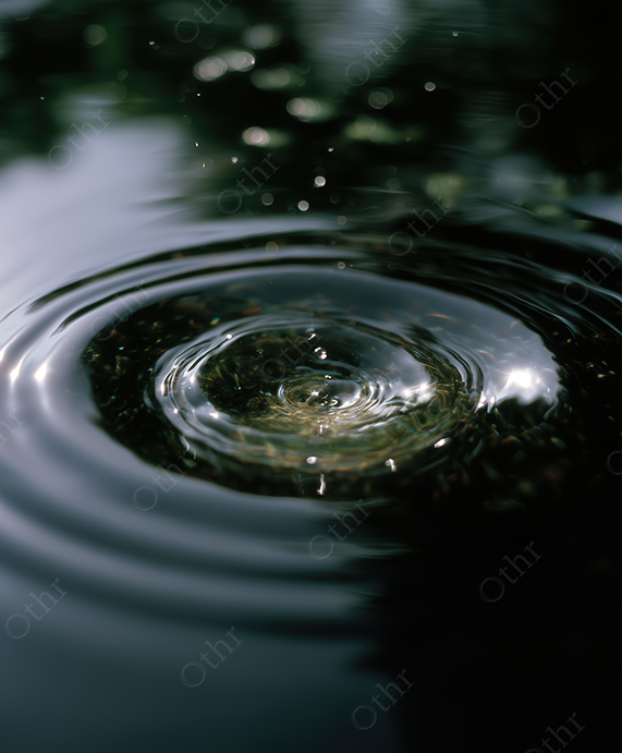 Close-up of a Circular Water Ripple in a Pond