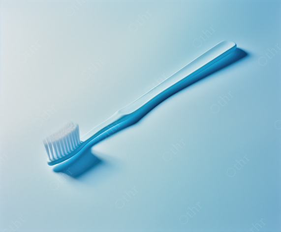 Minimalist Toothbrush on a Blue Background