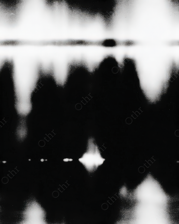 Mirrored Inkblot Composition in Black and White