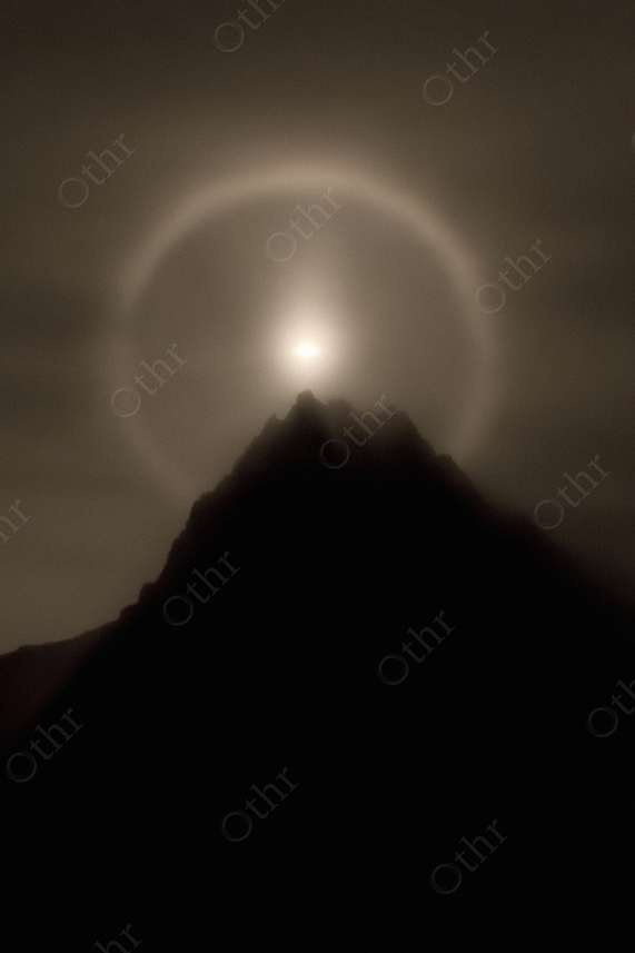 Sun Halo Above Mountain Peak