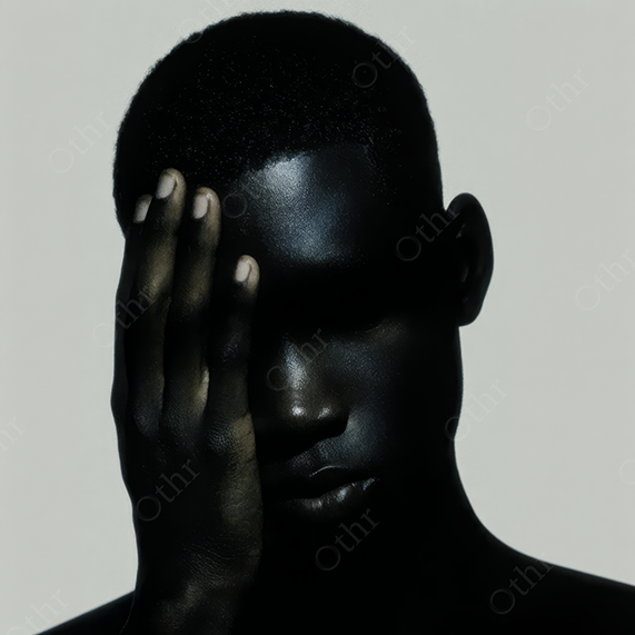 Portrait of Person Covering One Eye with Hand