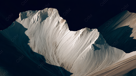 Mountain-Like Abstract Form with Blue and White Peaks