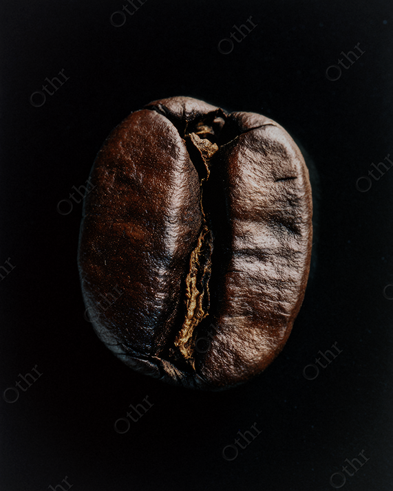 Dark Coffee Bean On Black Background