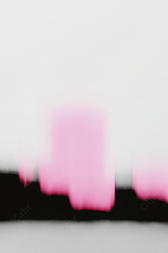 Abstract City Skyline With Pink Light Reflections on Black Horizon