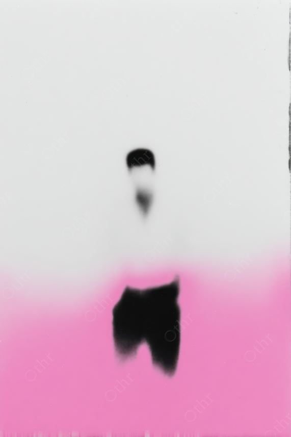 Abstract Silhouette of a Standing Figure Emerging From Pink Gradient Background