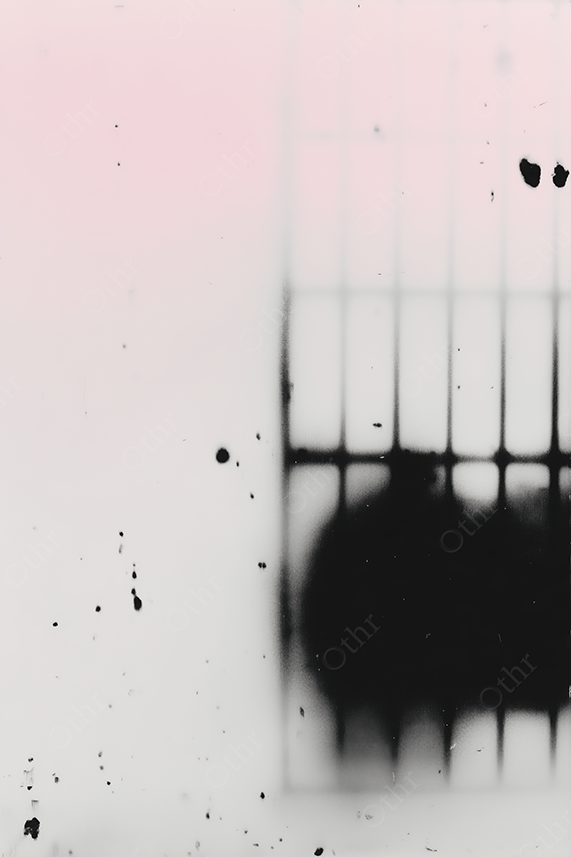 Abstract Silhouette Behind Bars With Pink Gradient Background and Ink Splatter