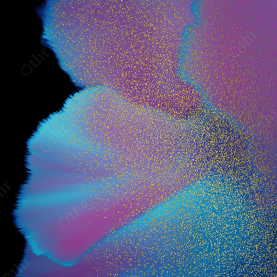 Abstract Flow of Blue and Purple Particles Forming Gradient Texture