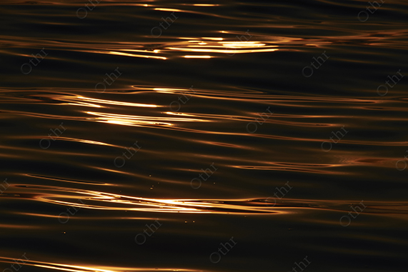 Soft Golden Light Reflecting Across Dark Ocean Surface