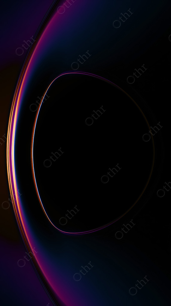 Abstract Glowing Arc In Blue And Orange On Dark Background