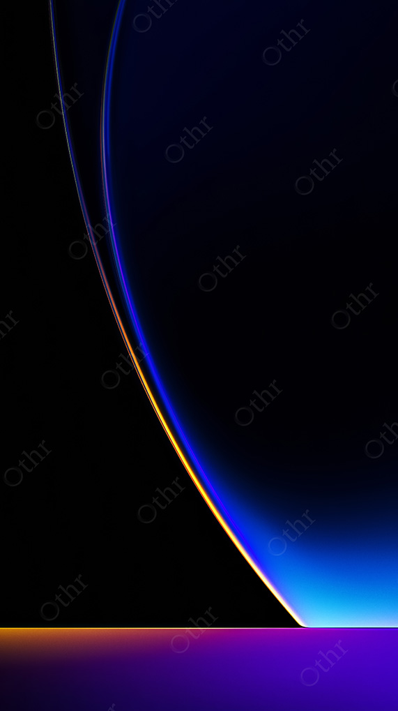 Abstract Glowing Landscape Gradient In Blue And Magenta