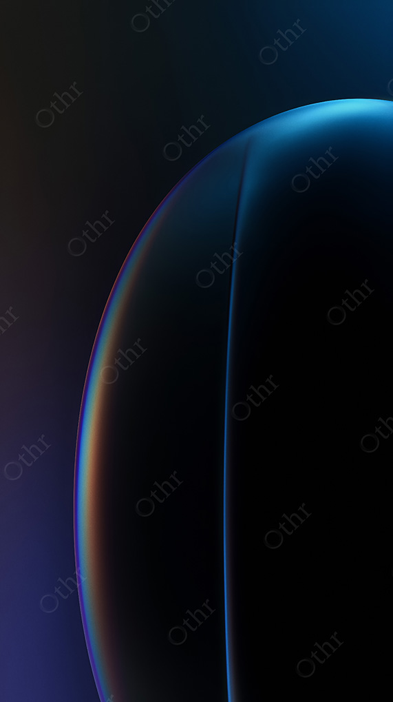 Abstract Glowing Arc In Blue And Orange On Dark Background