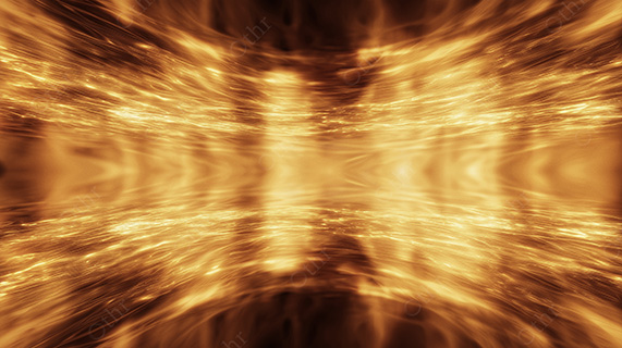 Golden Light Trails Forming a Symmetrical Abstract Shape