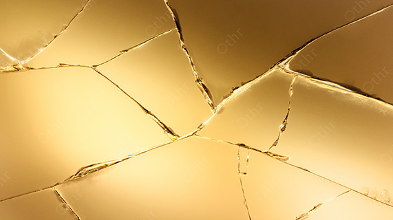 Golden Cracked Surface With Soft Light and Fine Fracture Lines