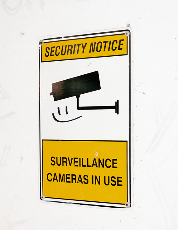 Security Notice Sign Warning of Surveillance Cameras in Use