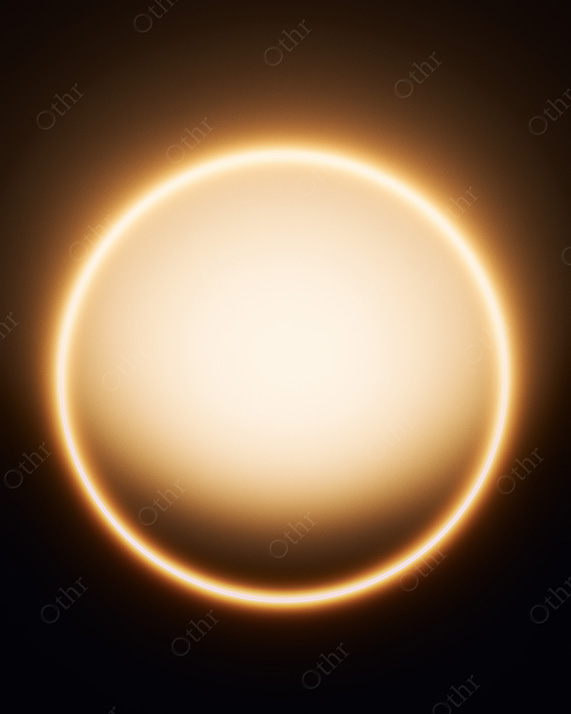 Glowing Circular Ring of Warm Light on Dark Background