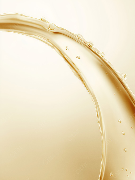 Golden Liquid Arcing in a Smooth Curved Splash on Light Background