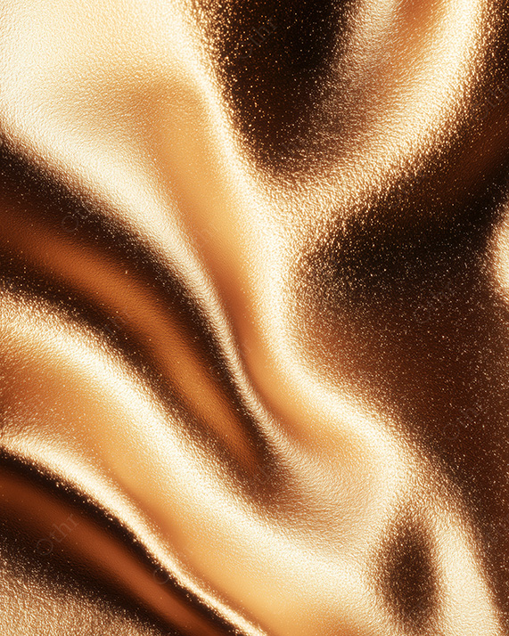 Golden Metallic Surface Forming Soft Curved Folds