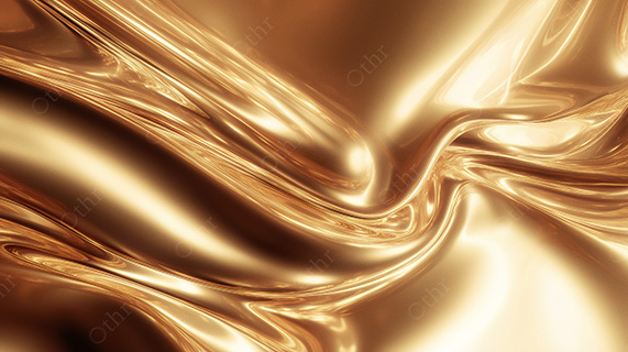 Molten Gold Fabric Folds Abstract