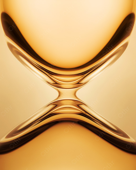 Smooth, Clear Golden Glass Shape