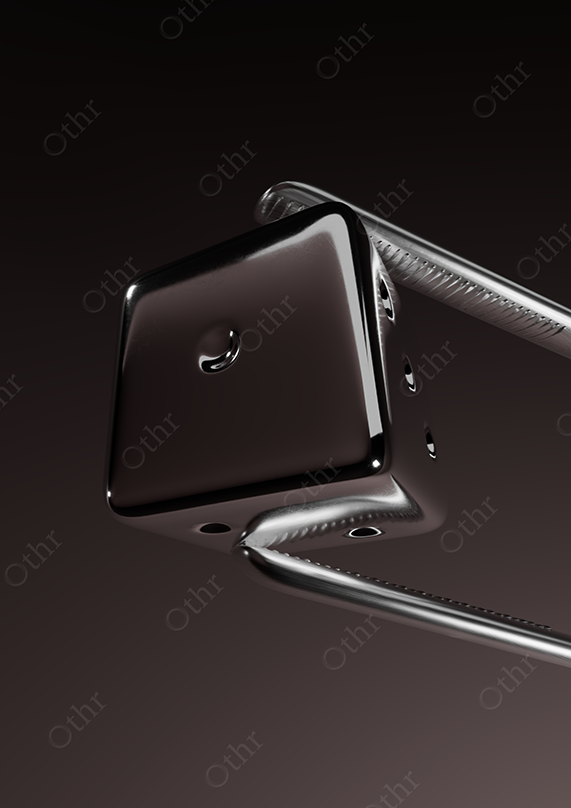 Close-Up of Black Chrome Dice Corner With Reflective Edges Against Dark Gradient Background – Still Life