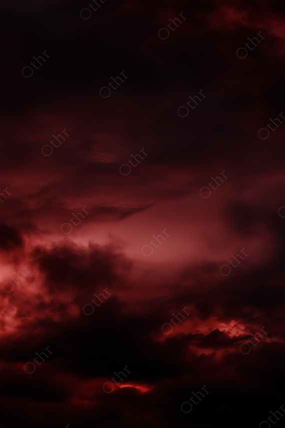 Dark red storm clouds.