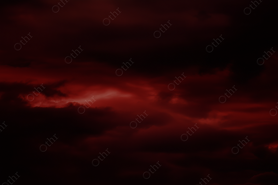 Dark red storm clouds.