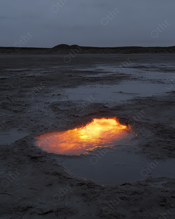 Underground glow in surreal landscape