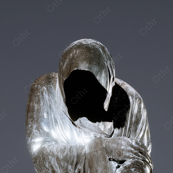 Hollow, headless figure